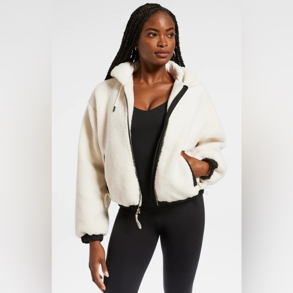 Bandier Hi Pile Fleece Jacket womens size small